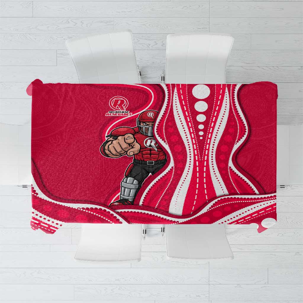 Melbourne Renegades Tablecloth Aboriginal Dot Art Red White - Tribal Wave Pattern