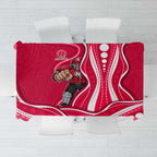 Melbourne Renegades Tablecloth Aboriginal Dot Art Red White - Tribal Wave Pattern
