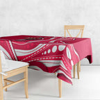 Melbourne Renegades Tablecloth Aboriginal Dot Art Red White - Tribal Wave Pattern