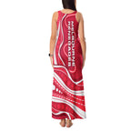 Melbourne Renegades Tank Maxi Dress Aboriginal Dot Art Red White - Tribal Wave Pattern