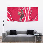 Melbourne Renegades Tapestry Aboriginal Dot Art Red White - Tribal Wave Pattern