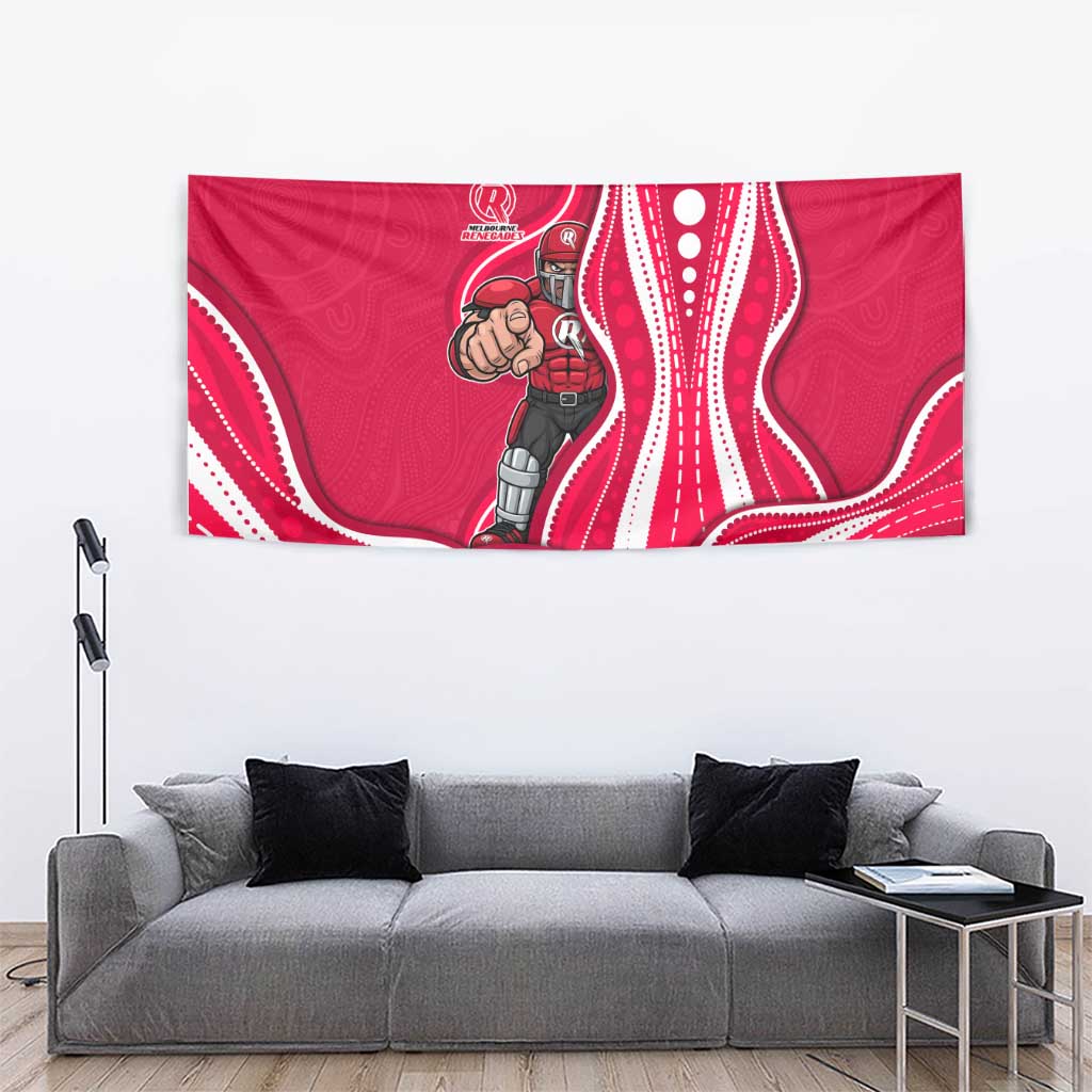 Melbourne Renegades Tapestry Aboriginal Dot Art Red White - Tribal Wave Pattern