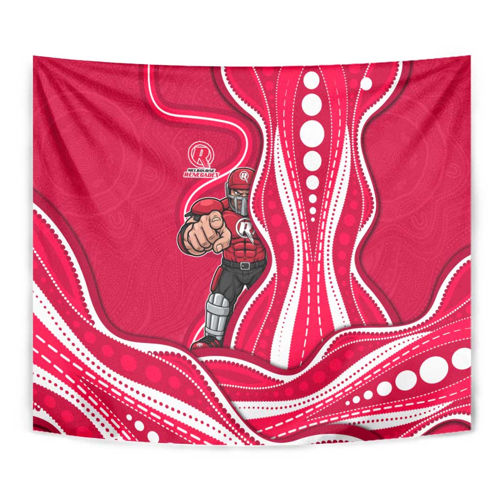 Melbourne Renegades Tapestry Aboriginal Dot Art Red White - Tribal Wave Pattern