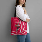 Melbourne Renegades Tote Bag Aboriginal Dot Art Red White - Tribal Wave Pattern