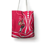 Melbourne Renegades Tote Bag Aboriginal Dot Art Red White - Tribal Wave Pattern