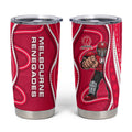 Melbourne Renegades Tumbler Cup Aboriginal Dot Art Red White - Tribal Wave Pattern