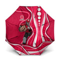 Melbourne Renegades Umbrella Aboriginal Dot Art Red White - Tribal Wave Pattern