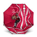 Melbourne Renegades Umbrella Aboriginal Dot Art Red White - Tribal Wave Pattern