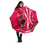 Melbourne Renegades Umbrella Aboriginal Dot Art Red White - Tribal Wave Pattern