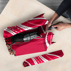 Melbourne Renegades Umbrella Aboriginal Dot Art Red White - Tribal Wave Pattern