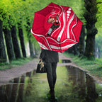 Melbourne Renegades Umbrella Aboriginal Dot Art Red White - Tribal Wave Pattern