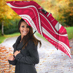 Melbourne Renegades Umbrella Aboriginal Dot Art Red White - Tribal Wave Pattern