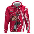 Melbourne Renegades Zip Hoodie Aboriginal Dot Art Red White - Tribal Wave Pattern