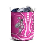 Sydney Sixers Laundry Basket Aboriginal Dot Art Pink White - Tribal Wave Pattern