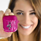 Sydney Sixers AirPods Case Aboriginal Dot Art Pink White - Tribal Wave Pattern