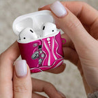 Sydney Sixers AirPods Case Aboriginal Dot Art Pink White - Tribal Wave Pattern