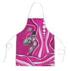 Sydney Sixers Apron Aboriginal Dot Art Pink White - Tribal Wave Pattern