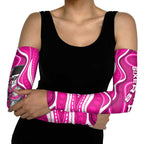 Sydney Sixers Arm Sleeves Aboriginal Dot Art Pink White - Tribal Wave Pattern