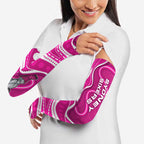 Sydney Sixers Arm Sleeves Aboriginal Dot Art Pink White - Tribal Wave Pattern