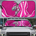 Sydney Sixers Auto Sun Shade Aboriginal Dot Art Pink White - Tribal Wave Pattern