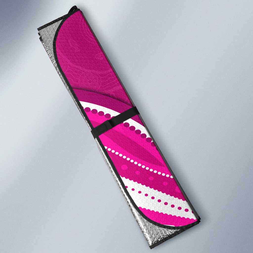 Sydney Sixers Auto Sun Shade Aboriginal Dot Art Pink White - Tribal Wave Pattern