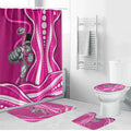 Sydney Sixers Bathroom Set Aboriginal Dot Art Pink White - Tribal Wave Pattern