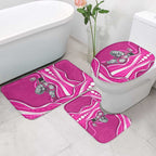 Sydney Sixers Bathroom Set Aboriginal Dot Art Pink White - Tribal Wave Pattern