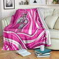 Sydney Sixers Blanket Aboriginal Dot Art Pink White - Tribal Wave Pattern