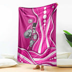 Sydney Sixers Blanket Aboriginal Dot Art Pink White - Tribal Wave Pattern