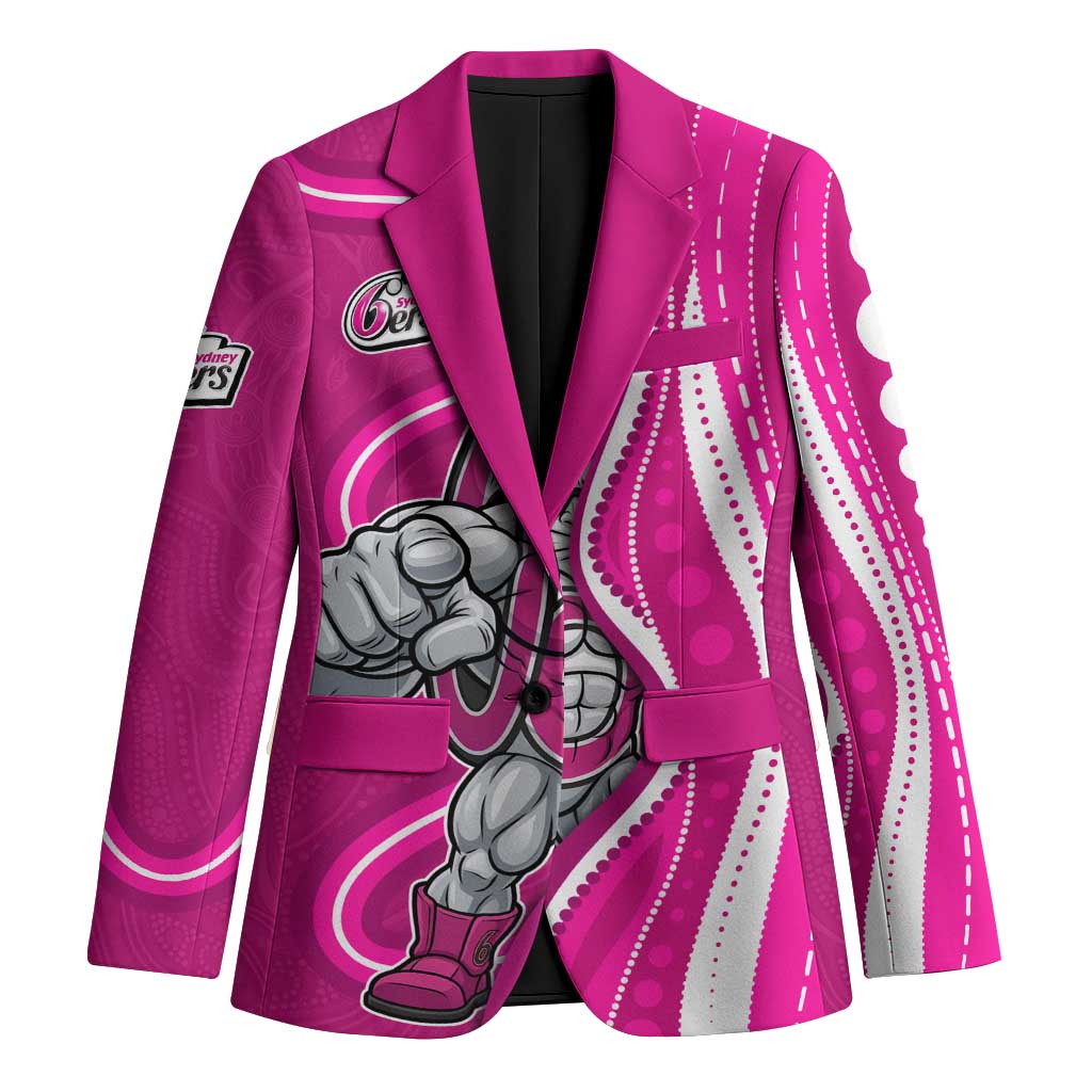 Sydney Sixers Blazer Aboriginal Dot Art Pink White - Tribal Wave Pattern
