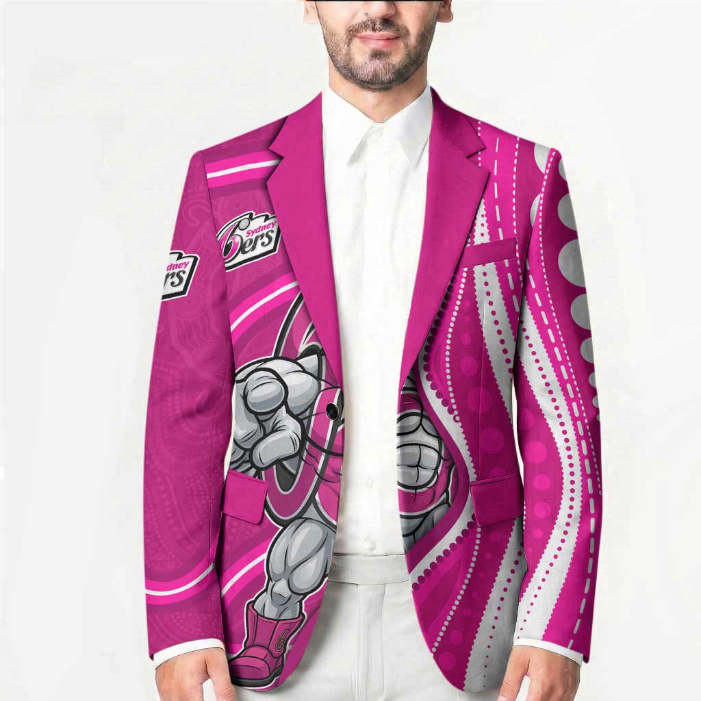 Sydney Sixers Blazer Aboriginal Dot Art Pink White - Tribal Wave Pattern