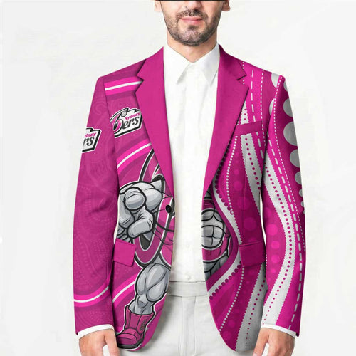 Sydney Sixers Blazer Aboriginal Dot Art Pink White - Tribal Wave Pattern