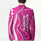 Sydney Sixers Blazer Aboriginal Dot Art Pink White - Tribal Wave Pattern