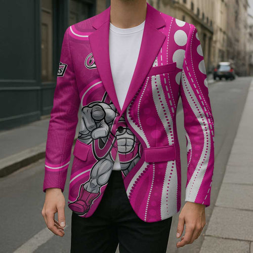 Sydney Sixers Blazer Aboriginal Dot Art Pink White - Tribal Wave Pattern