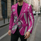 Sydney Sixers Blazer Aboriginal Dot Art Pink White - Tribal Wave Pattern