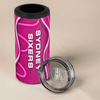Sydney Sixers 4 in 1 Can Cooler Tumbler Aboriginal Dot Art Pink White - Tribal Wave Pattern