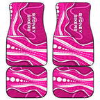 Sydney Sixers Car Mats Aboriginal Dot Art Pink White - Tribal Wave Pattern
