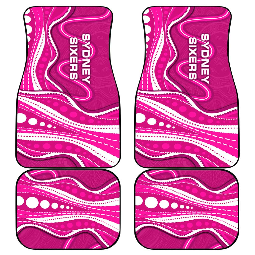 Sydney Sixers Car Mats Aboriginal Dot Art Pink White - Tribal Wave Pattern