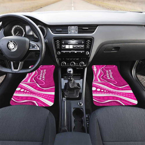 Sydney Sixers Car Mats Aboriginal Dot Art Pink White - Tribal Wave Pattern