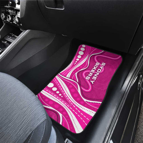 Sydney Sixers Car Mats Aboriginal Dot Art Pink White - Tribal Wave Pattern
