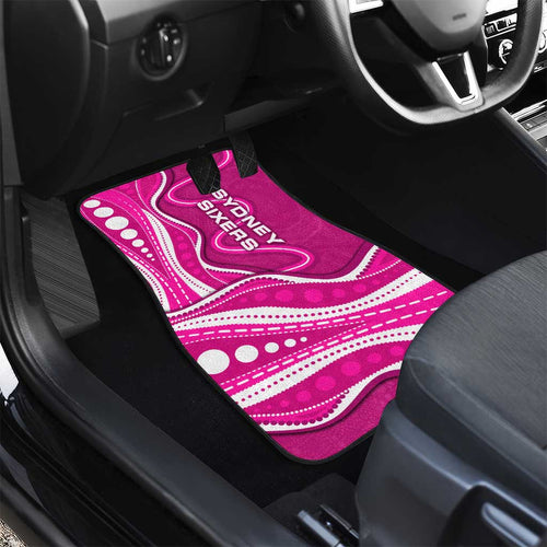 Sydney Sixers Car Mats Aboriginal Dot Art Pink White - Tribal Wave Pattern
