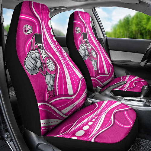 Sydney Sixers Car Seat Cover Aboriginal Dot Art Pink White - Tribal Wave Pattern