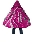 Sydney Sixers Cloak Aboriginal Dot Art Pink White - Tribal Wave Pattern