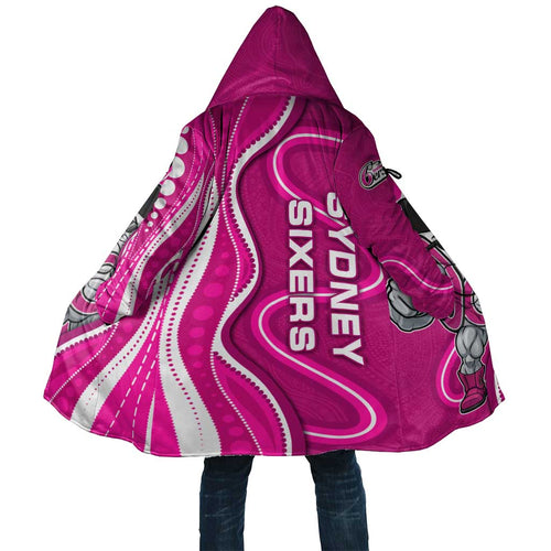 Sydney Sixers Cloak Aboriginal Dot Art Pink White - Tribal Wave Pattern