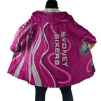 Sydney Sixers Cloak Aboriginal Dot Art Pink White - Tribal Wave Pattern