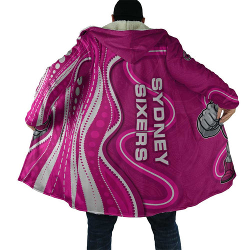 Sydney Sixers Cloak Aboriginal Dot Art Pink White - Tribal Wave Pattern