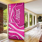 Sydney Sixers Door Cover Aboriginal Dot Art Pink White - Tribal Wave Pattern