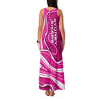 Sydney Sixers Family Matching Tank Maxi Dress and Hawaiian Shirt Aboriginal Dot Art Pink White - Tribal Wave Pattern