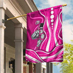 Sydney Sixers Garden Flag Aboriginal Dot Art Pink White - Tribal Wave Pattern