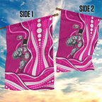 Sydney Sixers Garden Flag Aboriginal Dot Art Pink White - Tribal Wave Pattern
